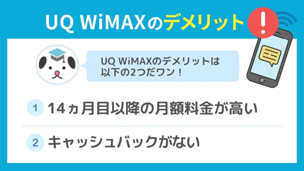 UQ WiMAX デメリット