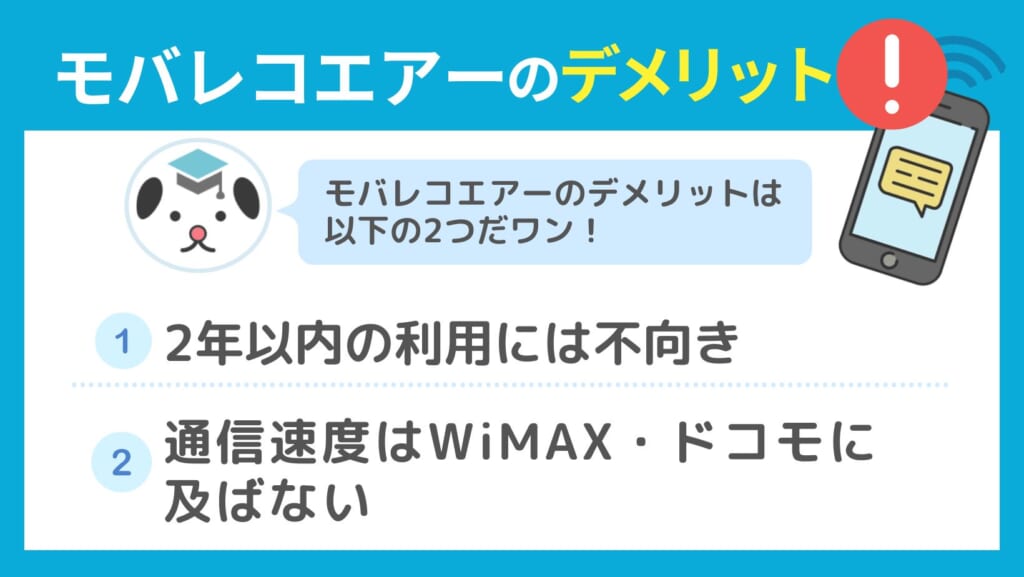 モバレコエアー デメリット