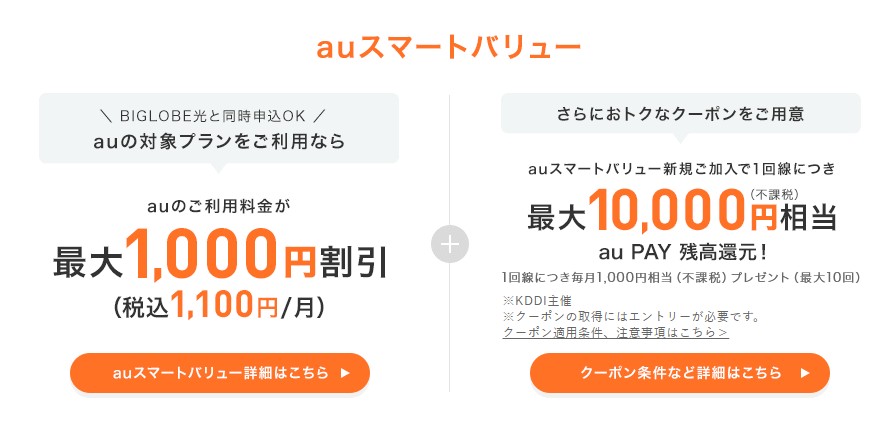 ビッグローブ光 スマホセット割
